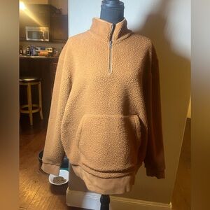 Madewell Shepa "Teddy" womasn's  Brown‎ Zip-Up Pull Over size M